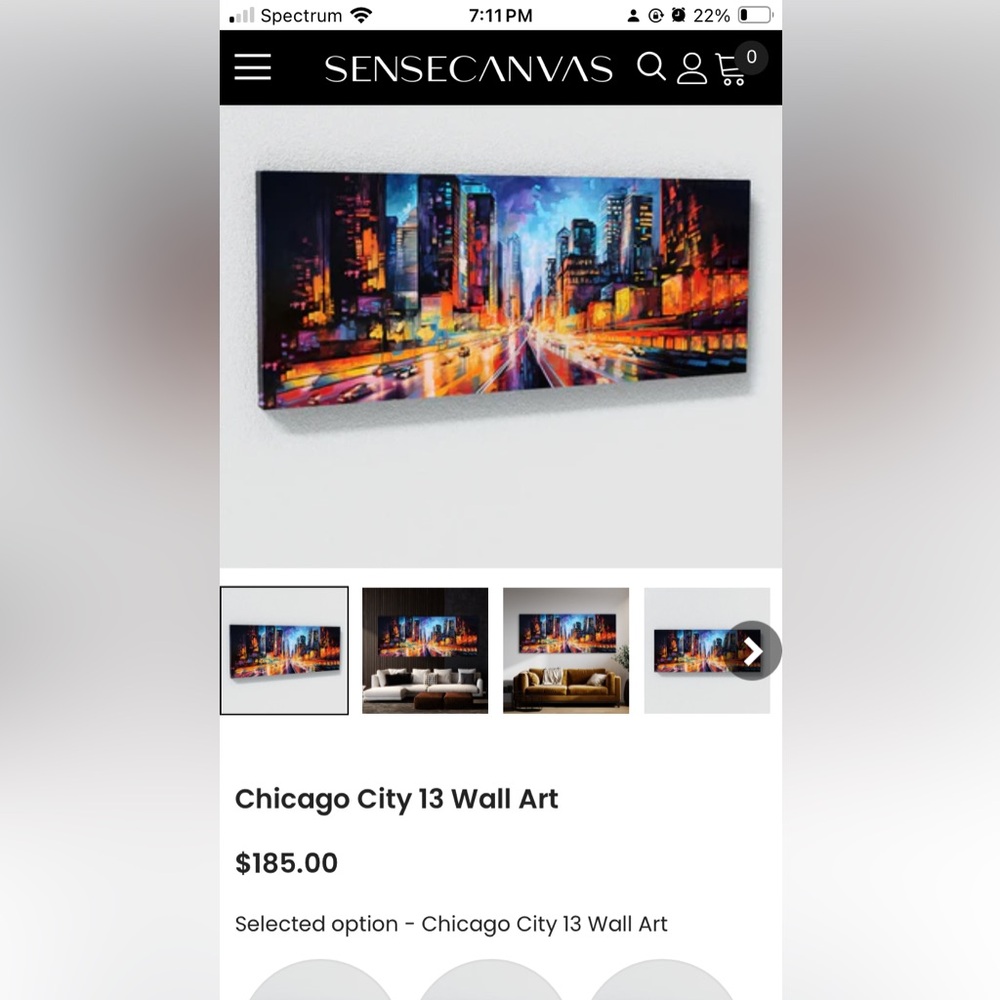 Bella Canvas Chicago City Wall Art - Multicolor